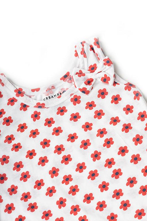 Red Floral Print Dress - Urbanrac