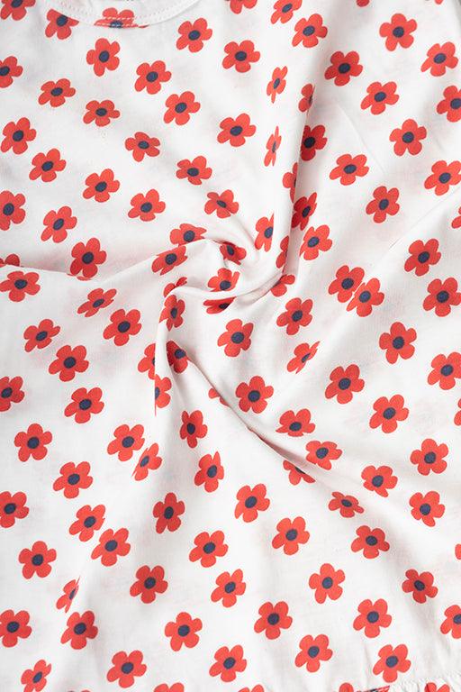 Red Floral Print Dress - Urbanrac