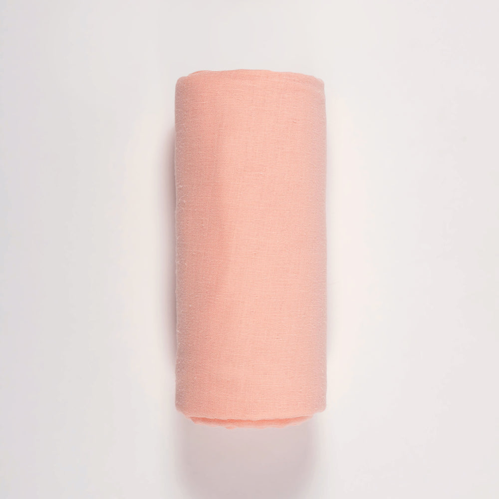 GOTS Certified Organic Muslin Baby Swaddles - Pack of 2 - Floral print and Solid Peach - Urbanrac