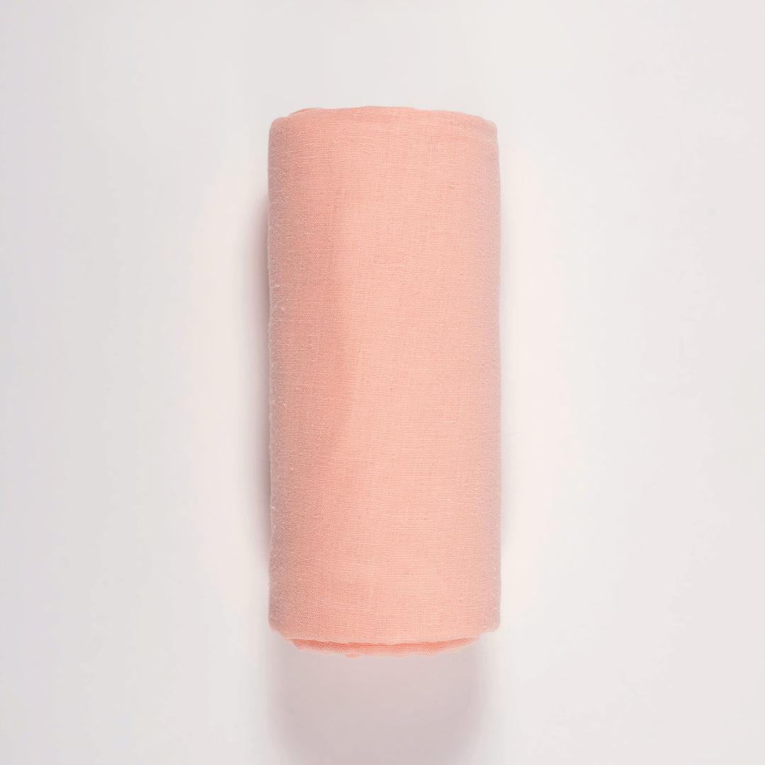 GOTS Certified Organic Muslin Baby Swaddles - Pack of 2 - Floral print and Solid Peach - Urbanrac