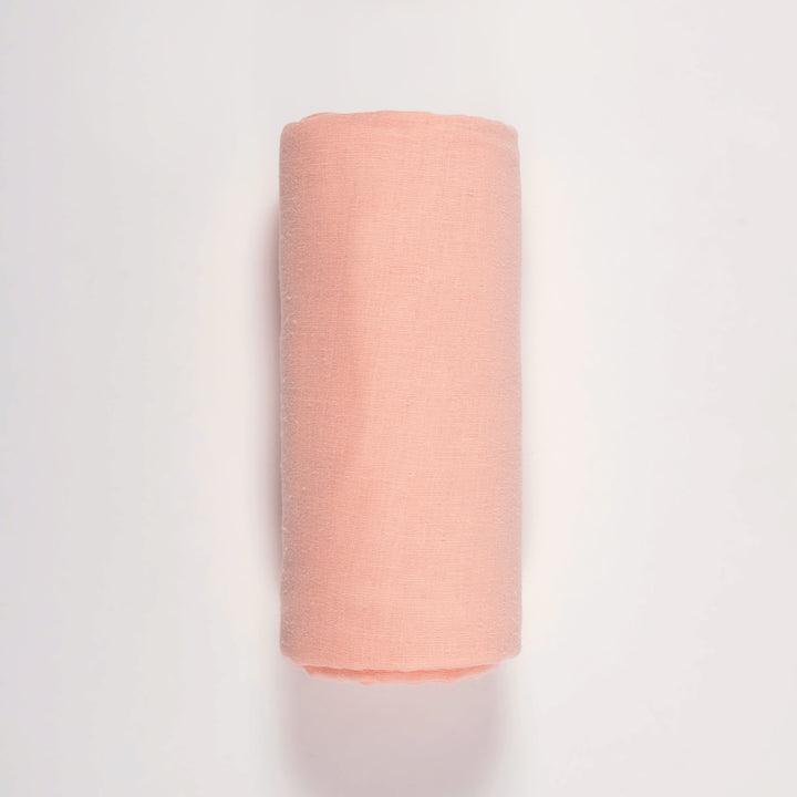 GOTS Certified Organic Muslin Baby Swaddles - Pack of 2 - Floral print and Solid Peach - Urbanrac