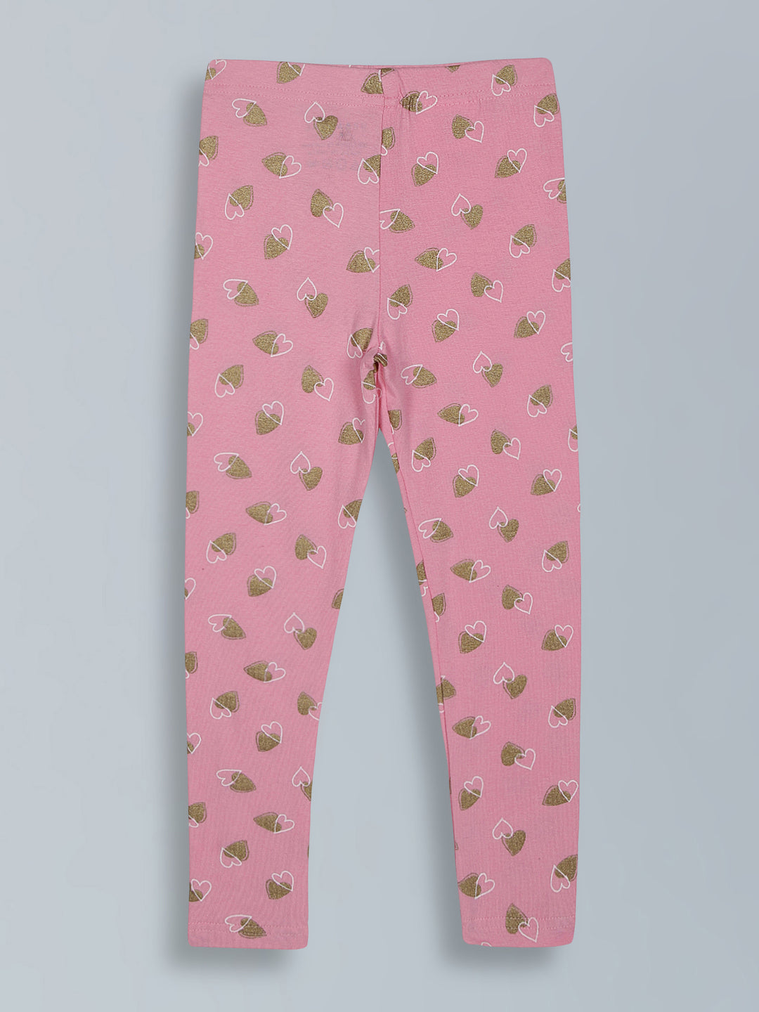 Pink with glitter hearts leggings for little girls - Urbanrac