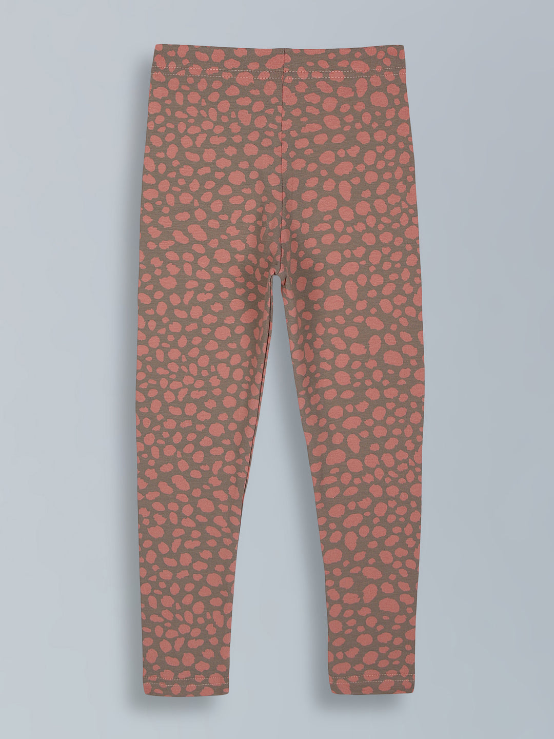 Peach abstract print leggings for little girls - Urbanrac