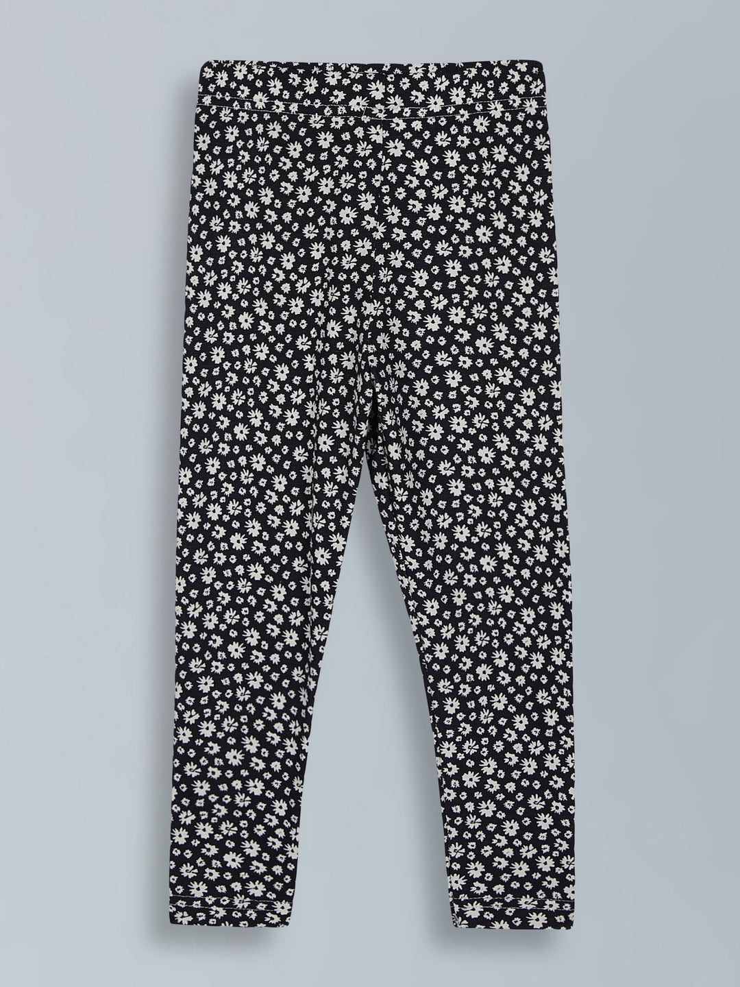Black floral print leggings for little girls - Urbanrac