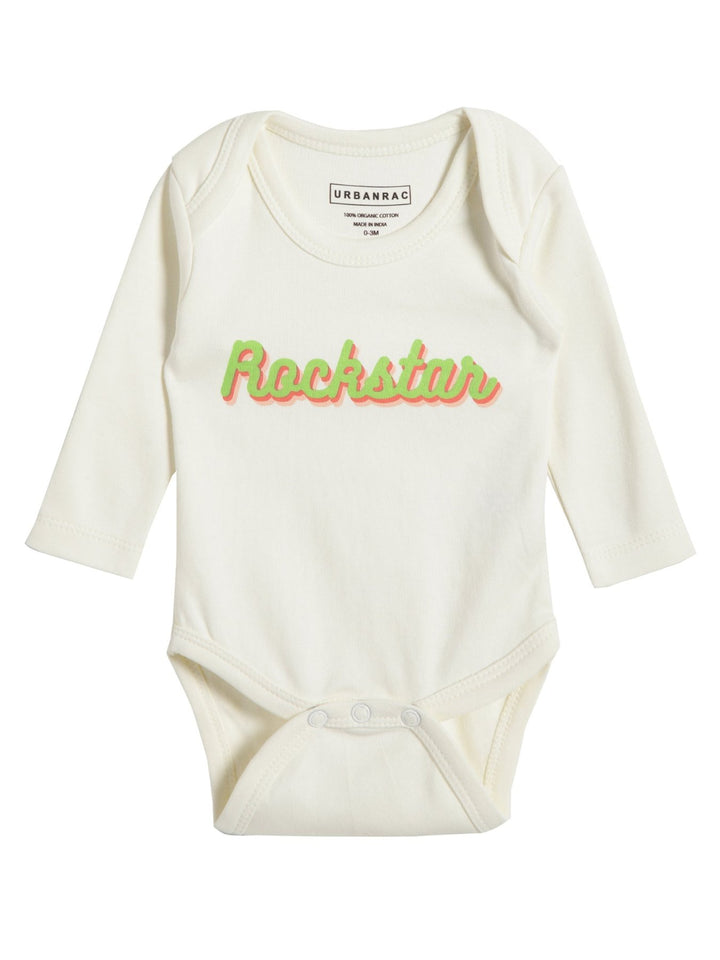 GOTS Certified Organic Cotton Full Sleeves Baby Onesies | Rockstar - Urbanrac