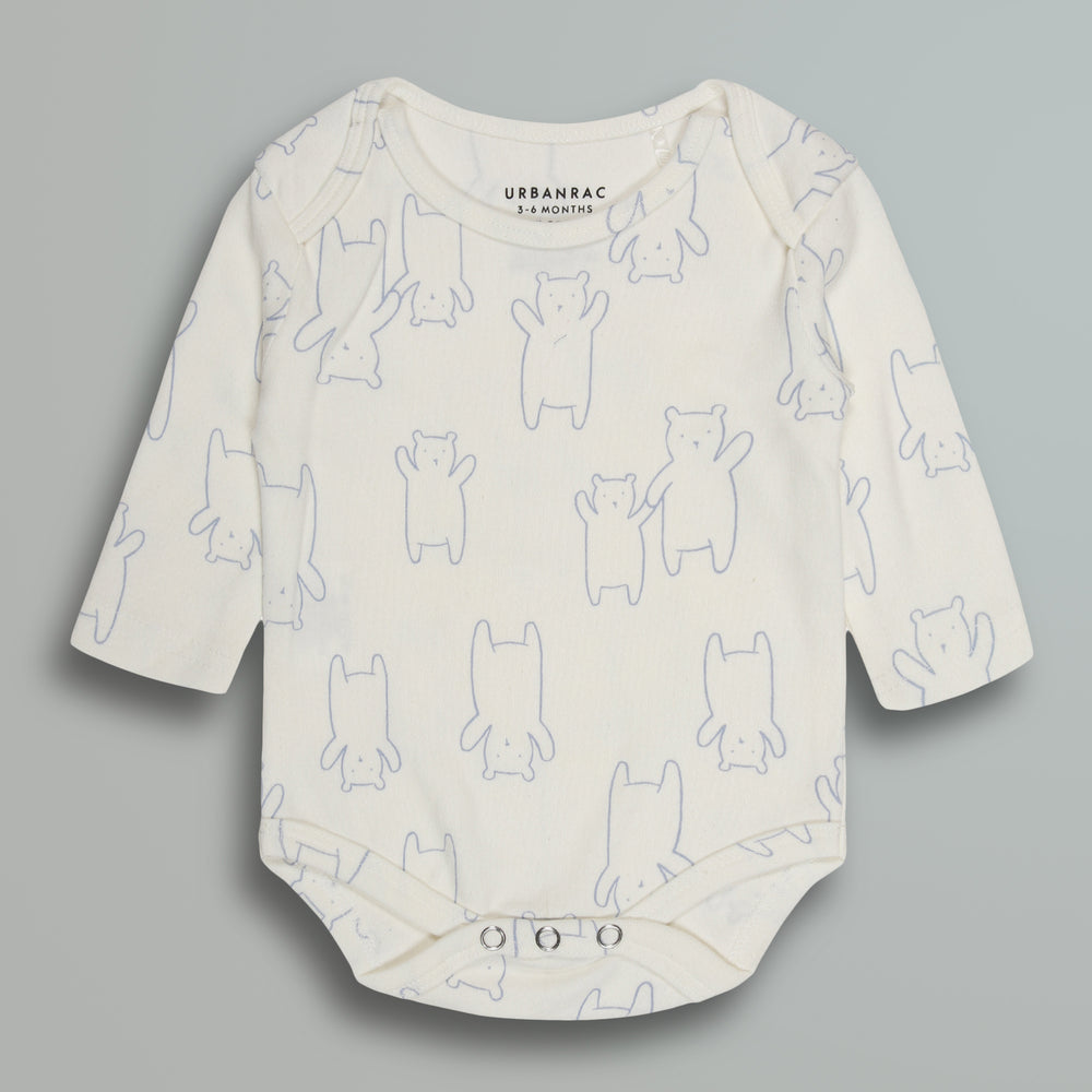 Cotton Onesies and Pant Set for Babies | Sleepwear | Bear Print - Urbanrac