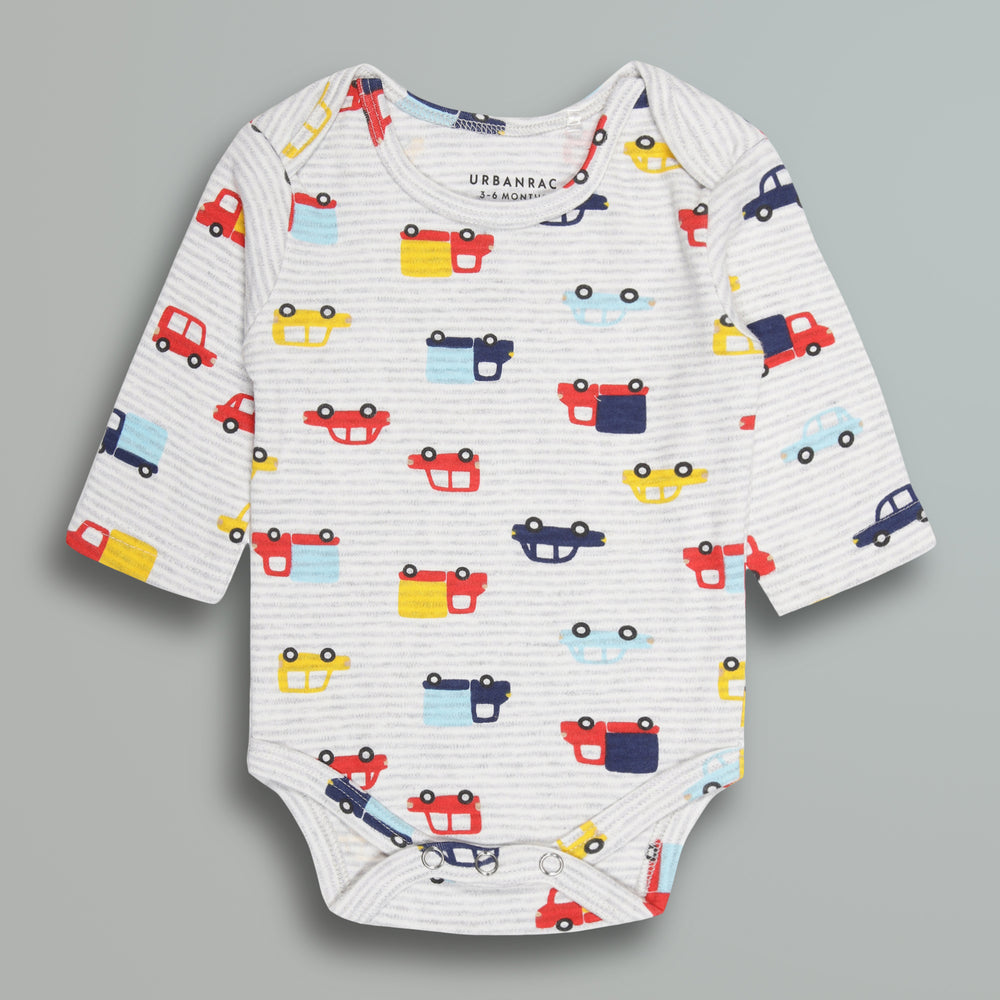 Cotton Onesies and Pant Set for Babies | Sleepwear | Cars and Trucks Print - Urbanrac