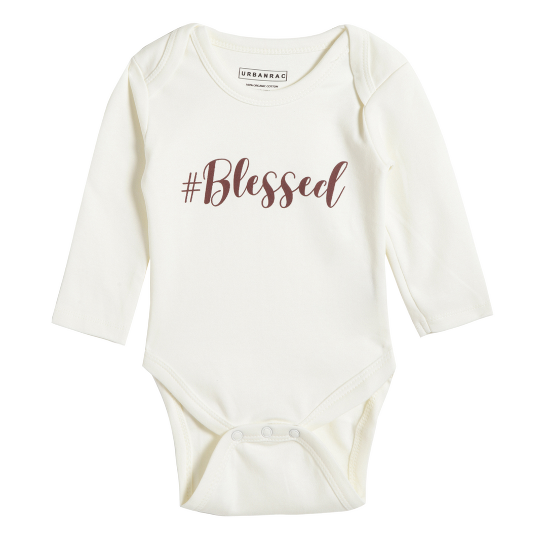 GOTS Certified Organic Cotton Full Sleeves Baby Onesies | Blessed - Urbanrac
