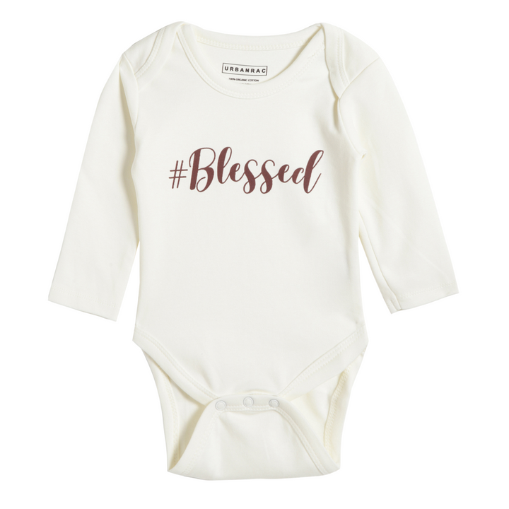 GOTS Certified Organic Cotton Full Sleeves Baby Onesies | Blessed - Urbanrac