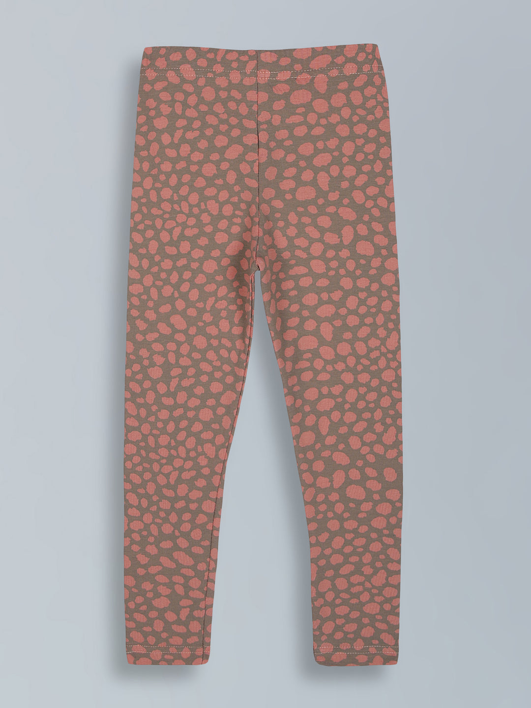 Peach abstract print leggings for little girls - Urbanrac