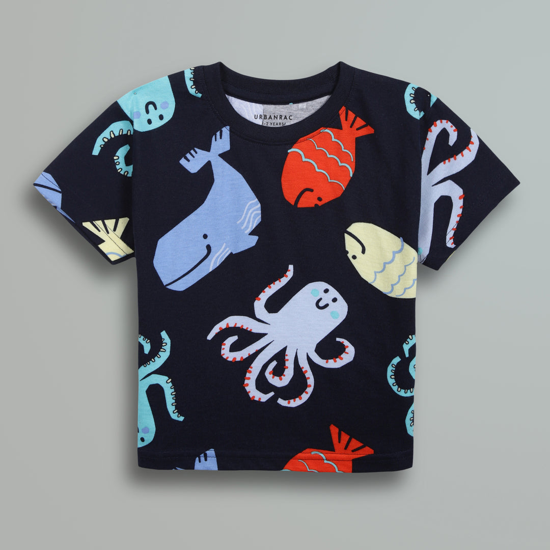 100% Cotton Co-Ord Sets | Little Kids | Sea Animals - Urbanrac