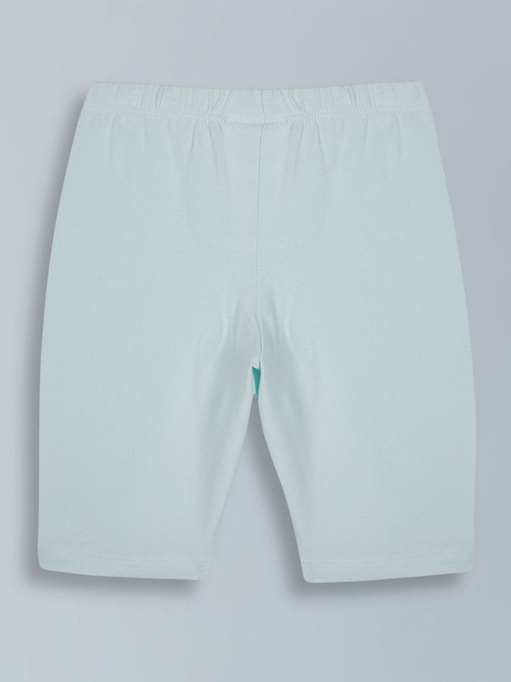 Girls Light Aqua Blue Cycling Shorts - Urbanrac