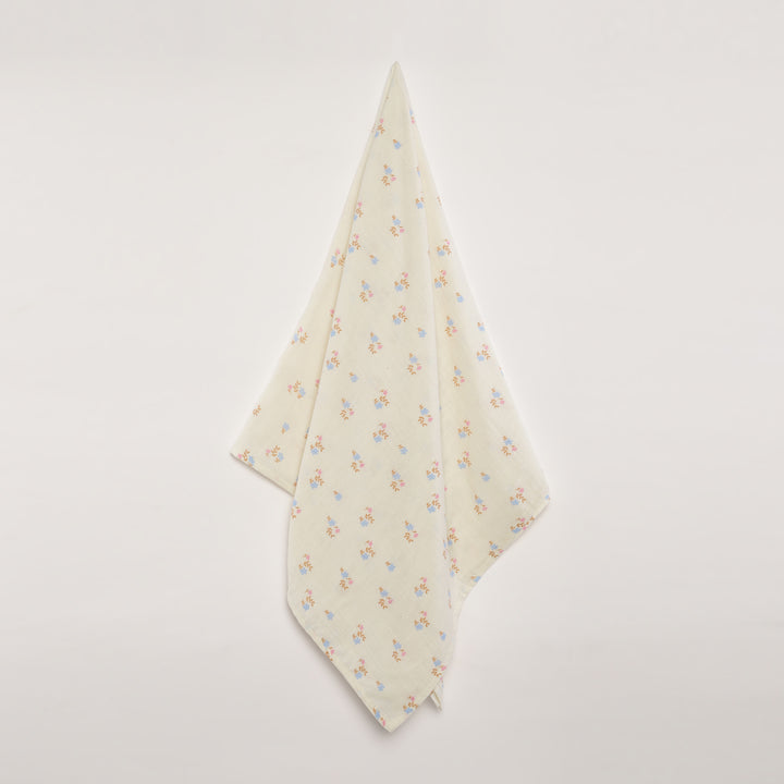 GOTS Certified Organic Muslin Baby Swaddles - Pack of 2 - Floral print and Solid Peach - Urbanrac