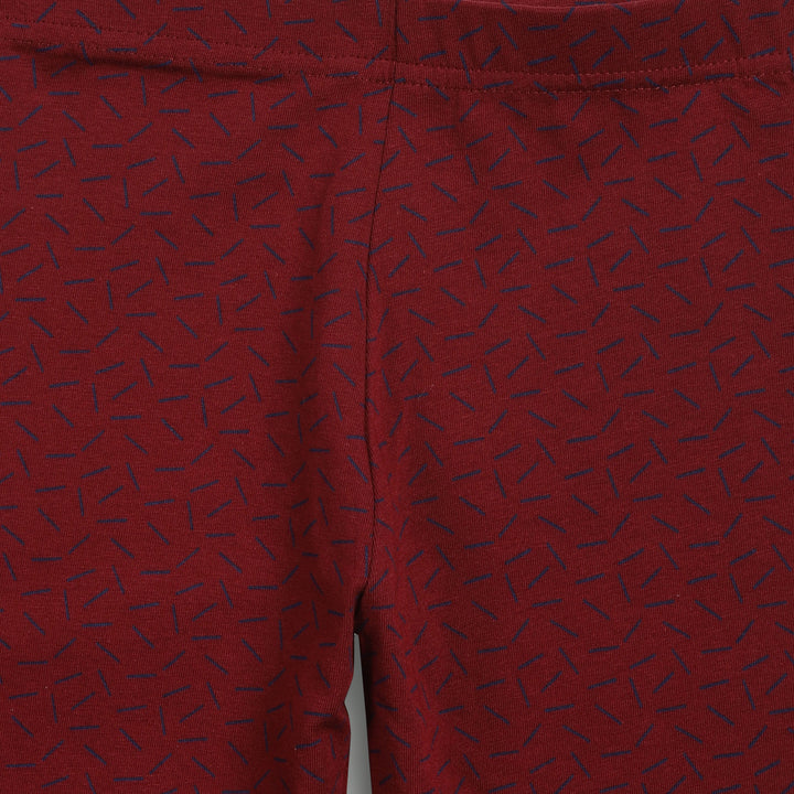 Maroon pattern leggings for girls - Urbanrac