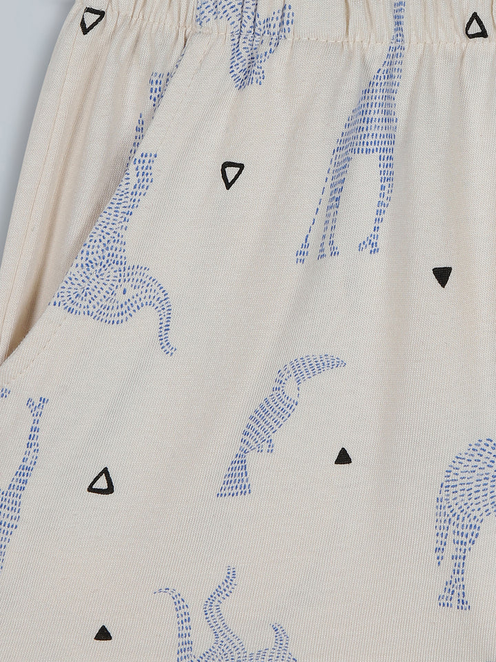 Girls Ivory Unique Zebra Print Shorts - Urbanrac