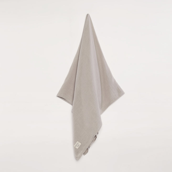 GOTS Certified Organic Muslin Baby Swaddles - Pack of 2 - Animal print and Solid Gray - Urbanrac