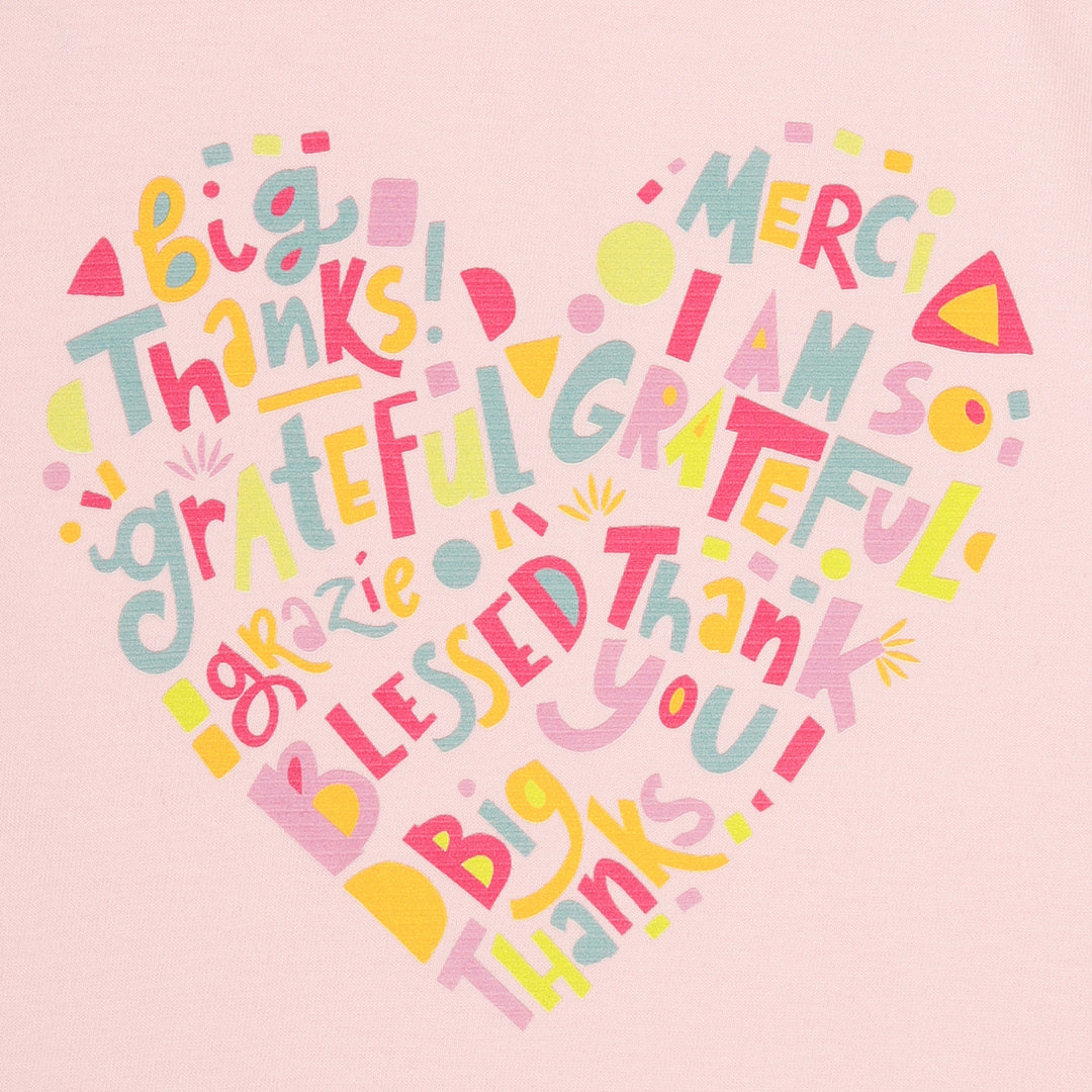 Peach Heart Print Girls T-Shirt - Urbanrac