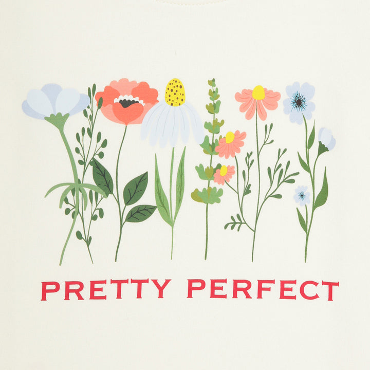 Ivory Pretty Prefect Floral Print Girls T-Shirt - Urbanrac