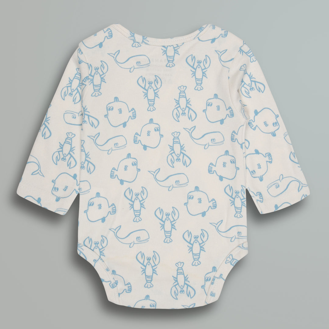 Cotton Onesies and Pant Set for Babies | Sleepwear | Sea Animals Print - Urbanrac
