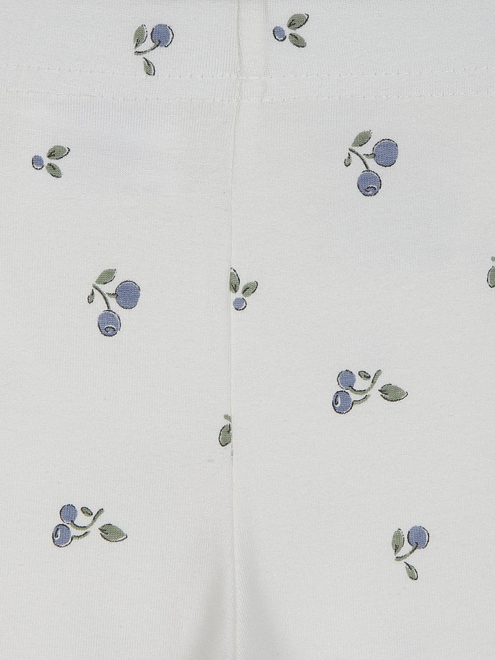 White blueberry print leggings for little girls - Urbanrac