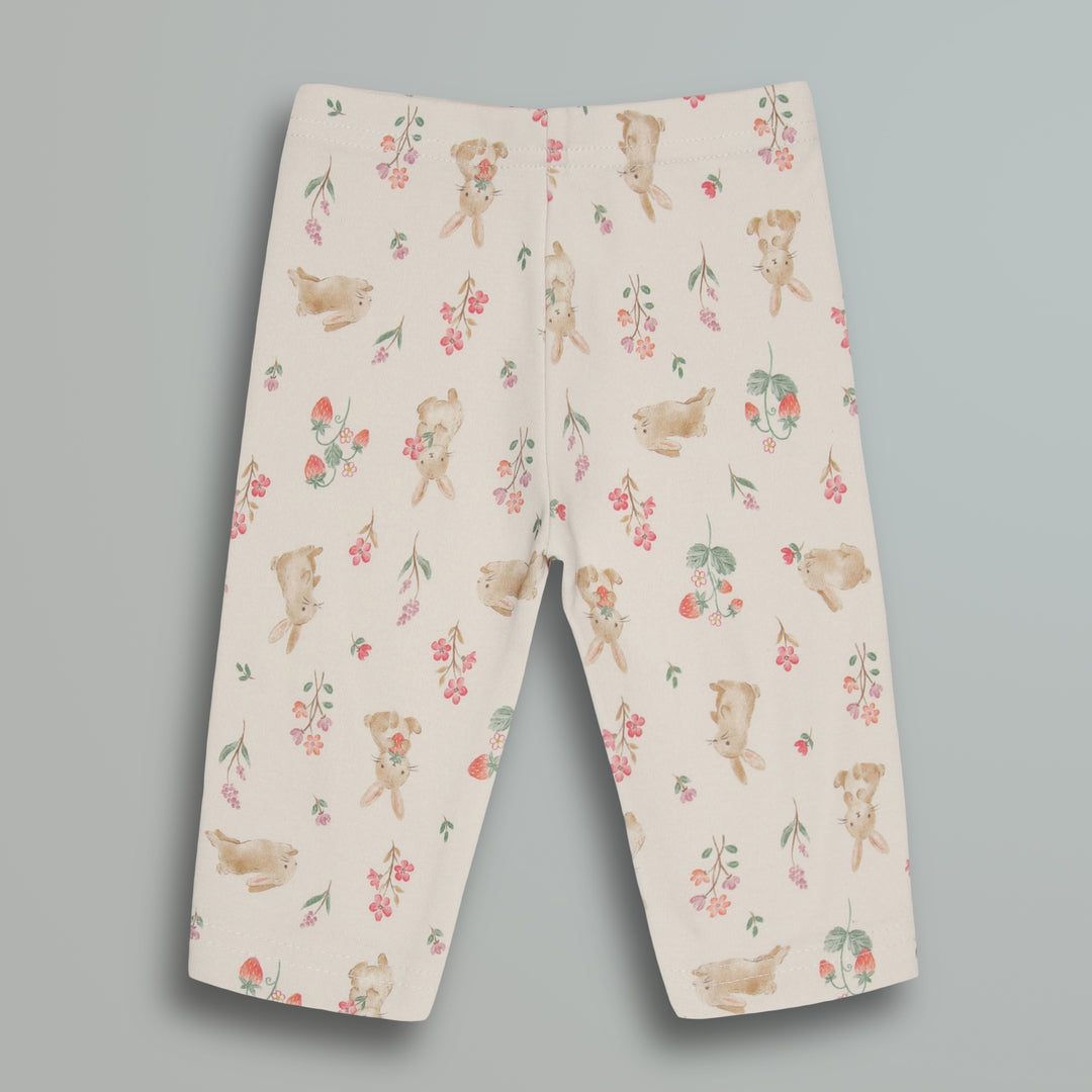 Cotton Onesies and Pant Set for Babies | Sleepwear | Bunny Floral Print - Urbanrac