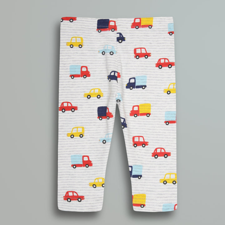 Cotton Onesies and Pant Set for Babies | Sleepwear | Cars and Trucks Print - Urbanrac