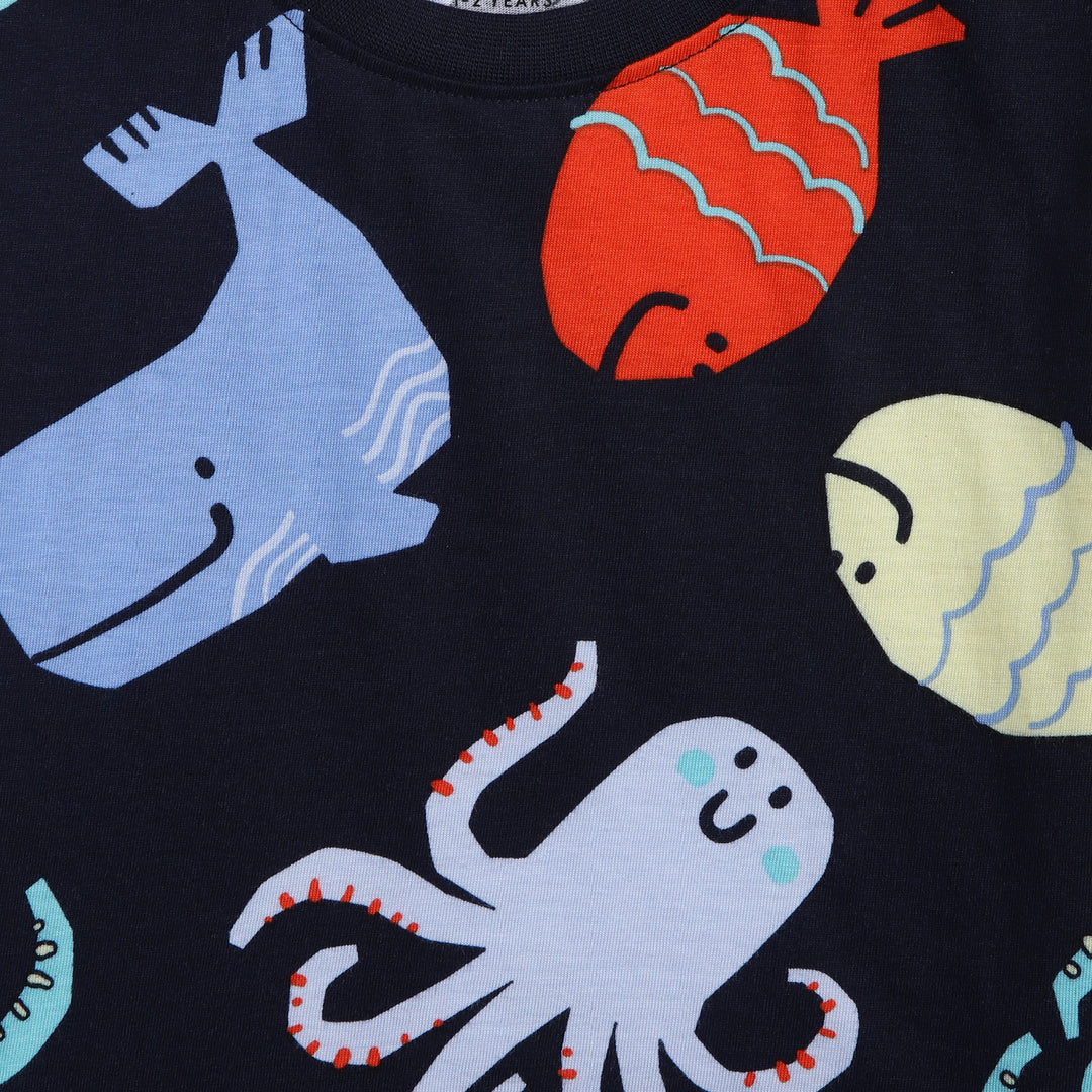 100% Cotton Co-Ord Sets | Little Kids | Sea Animals - Urbanrac