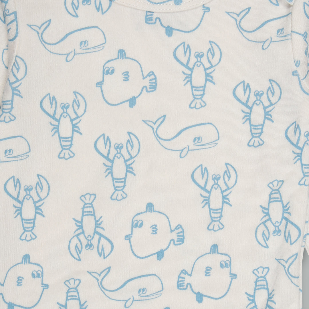 Cotton Onesies and Pant Set for Babies | Sleepwear | Sea Animals Print - Urbanrac