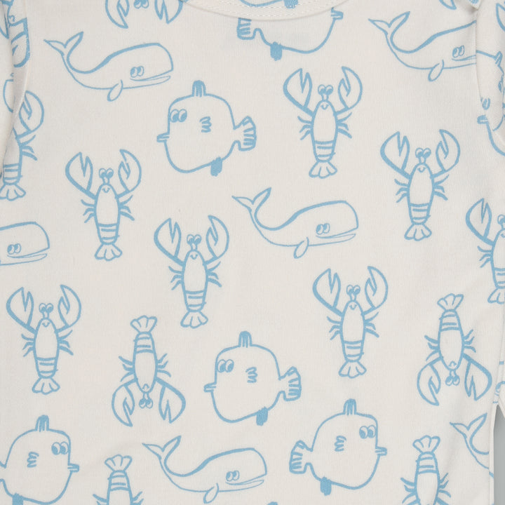 Cotton Onesies and Pant Set for Babies | Sleepwear | Sea Animals Print - Urbanrac