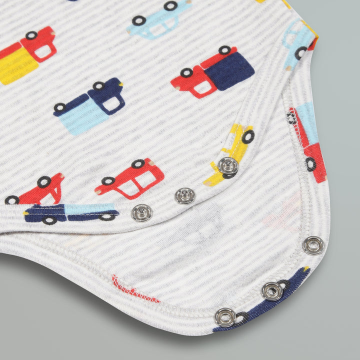 Cotton Onesies and Pant Set for Babies | Sleepwear | Cars and Trucks Print - Urbanrac