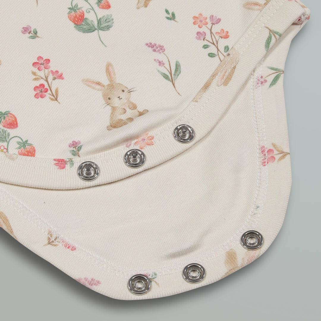 Cotton Onesies and Pant Set for Babies | Sleepwear | Bunny Floral Print - Urbanrac