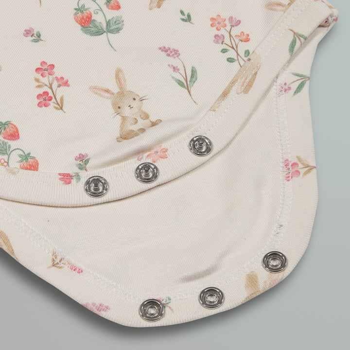 Cotton Onesies and Pant Set for Babies | Sleepwear | Bunny Floral Print - Urbanrac
