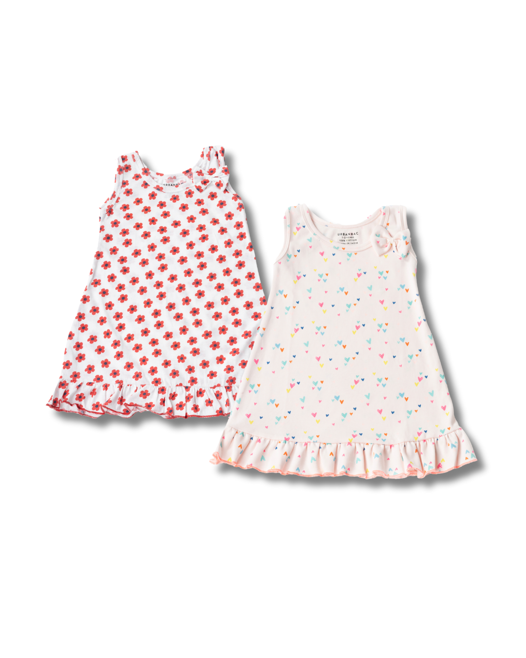 2 Pack Dresses - Charming hearts+ Red Floral - Urbanrac