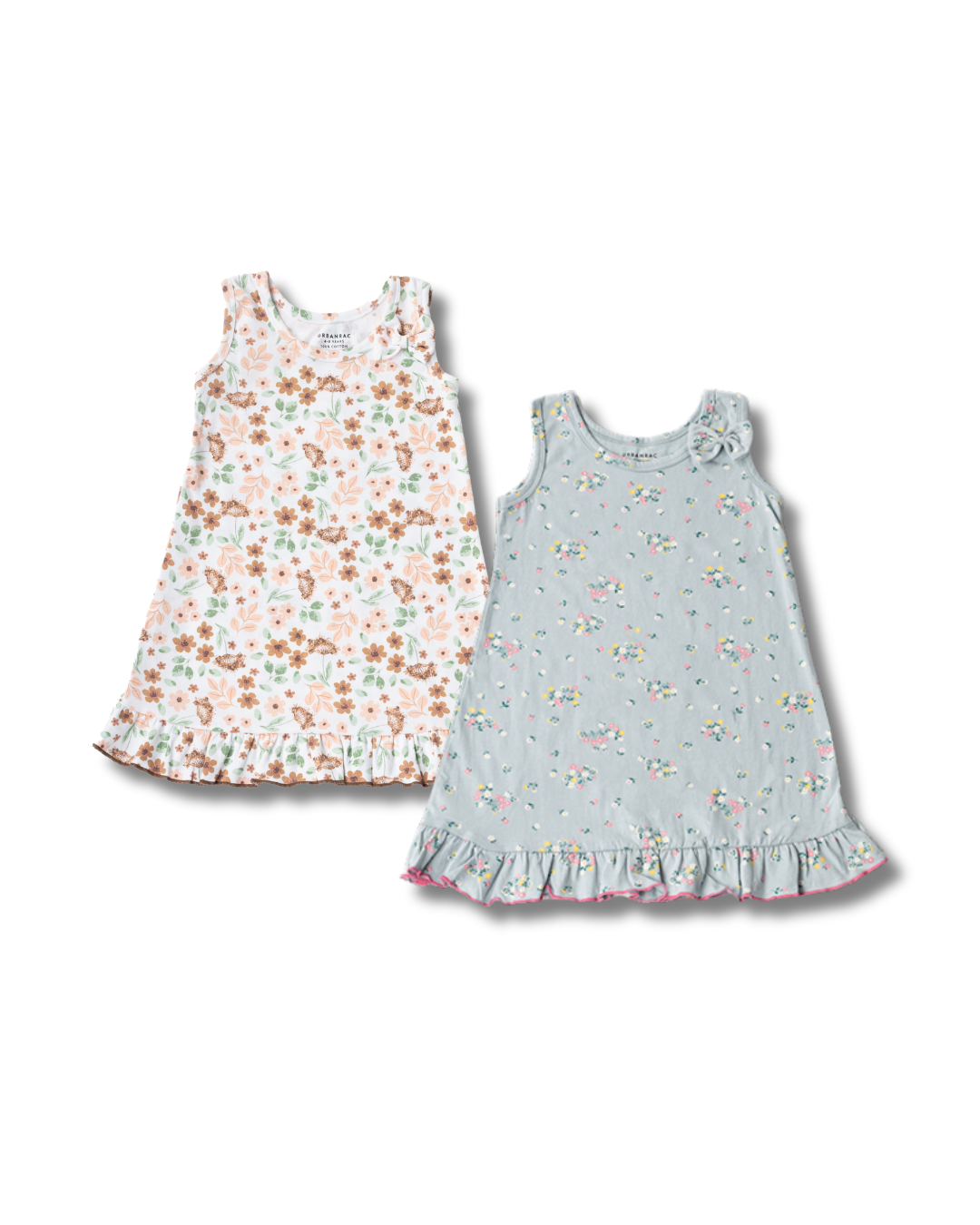 2 Pack Dresses - Bluish Grey + Earthy Floral - Urbanrac