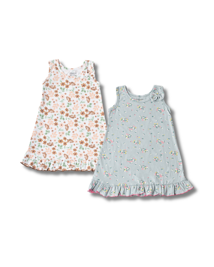 2 Pack Dresses - Bluish Grey + Earthy Floral - Urbanrac