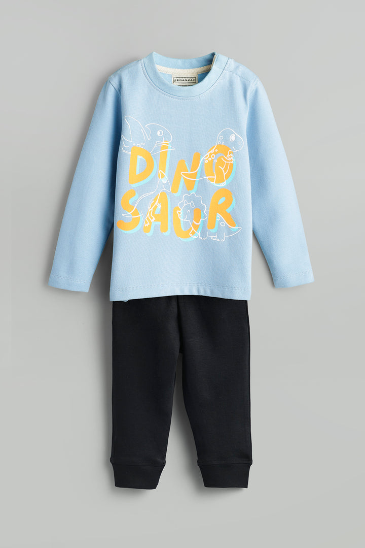 GOTS Certified Organic Cotton Sweatshirt Pant Set | Dino | Kids - Urbanrac