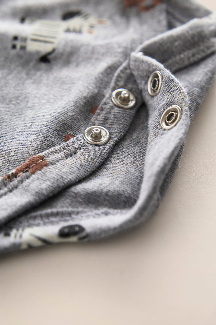 100% Cotton Onesies and Pant Set – Safari Friends (Grey)