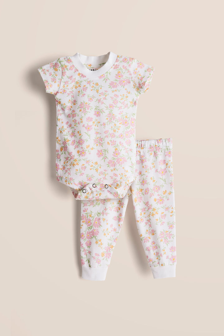 100% Cotton Onesies and Pant Set – Floral Whisper