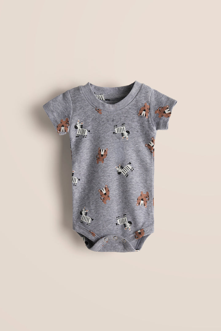 100% Cotton Onesies and Pant Set – Safari Friends (Grey)