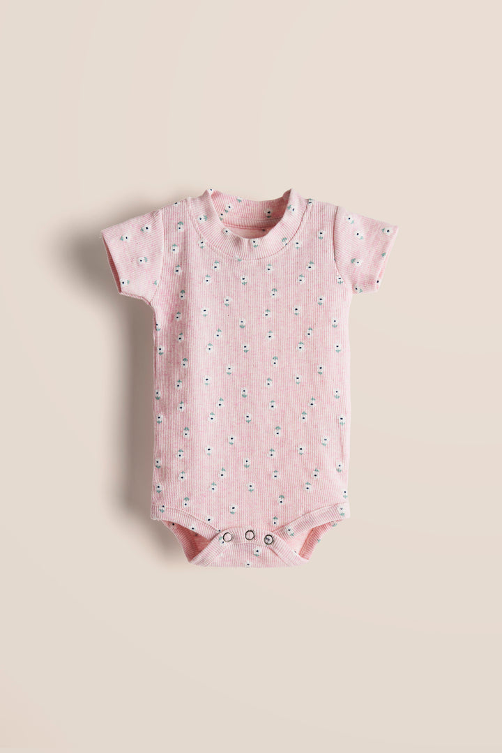 100% Cotton Onesies and Pant Set – Pink Daisy