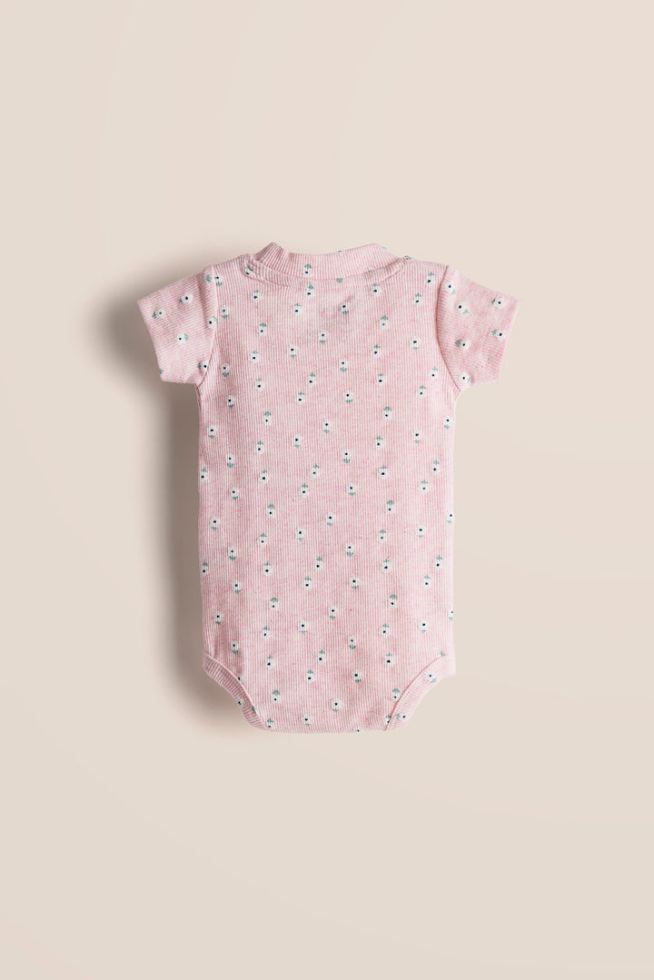 100% Cotton Onesies and Pant Set – Pink Daisy