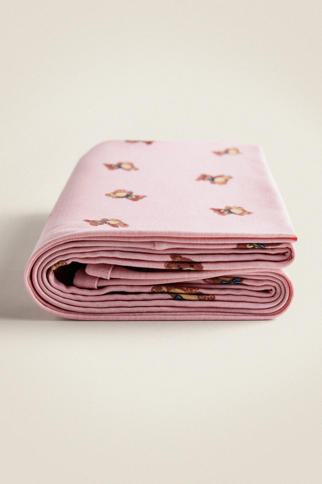 100% Organic GOTS Certified Cotton Baby Blanket - Teddy Bear Print Blush Pink
