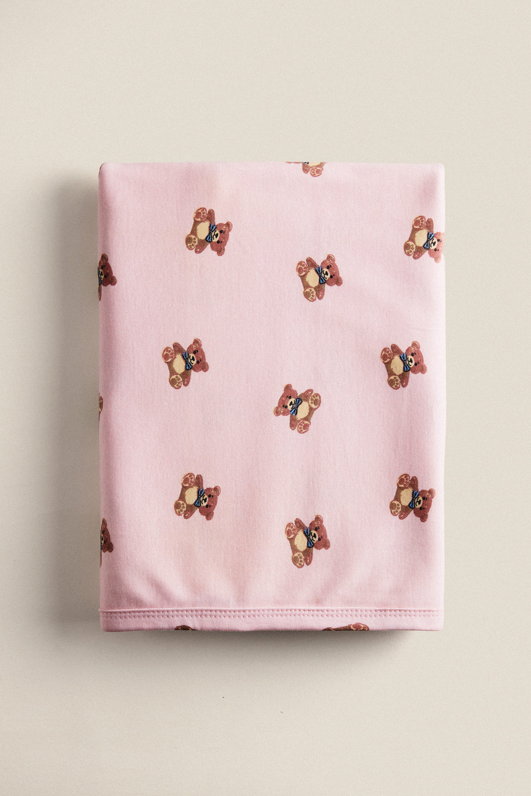 100% Organic GOTS Certified Cotton Baby Blanket - Teddy Bear Print Blush Pink