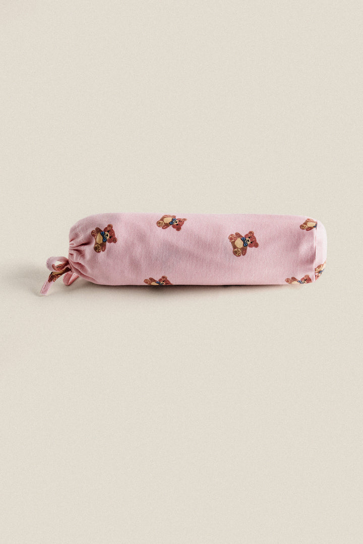 100% Organic GOTS Certified Cotton Baby Blanket - Teddy Bear Print Blush Pink