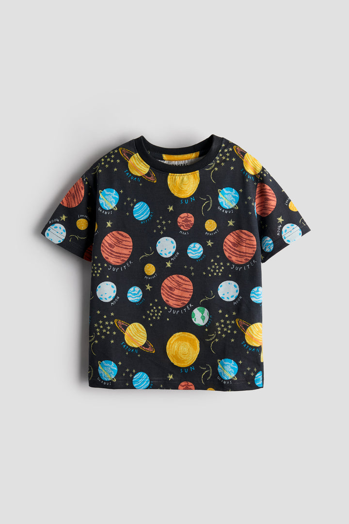 Urbanrac Kids Space Print Tshirt - Cosmic Fun for Curious Kids