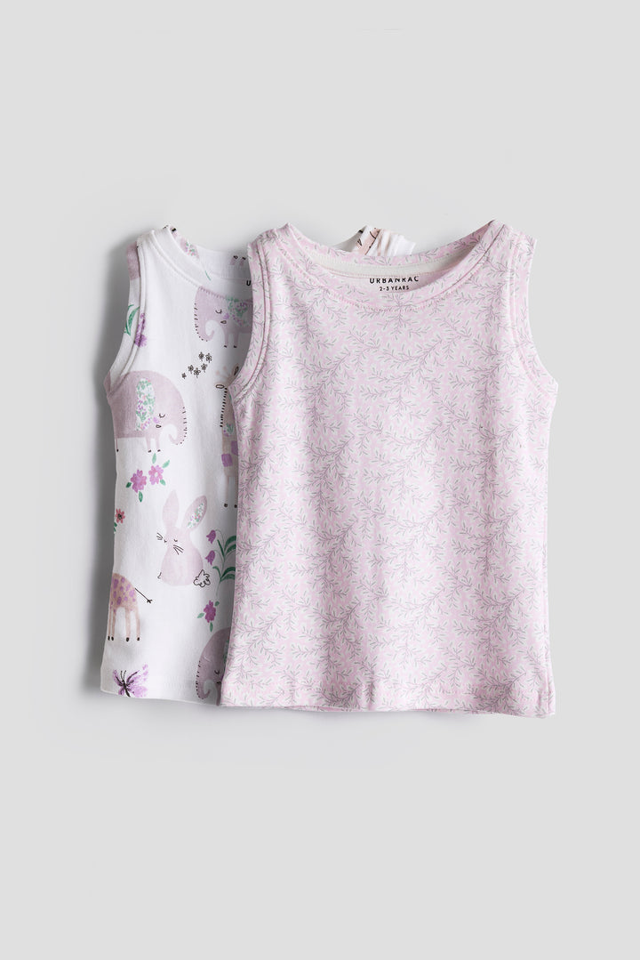 2-Pack Cotton Vest Tops | Pastel
