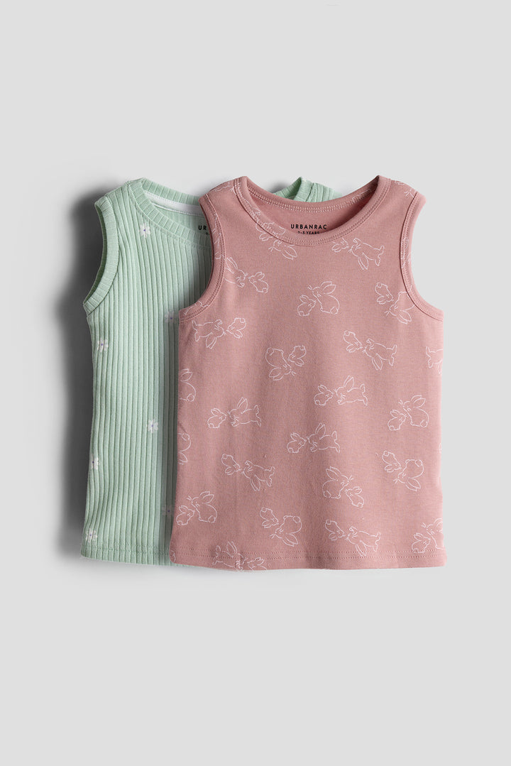 2-Pack Cotton Vest Tops | Vibrant