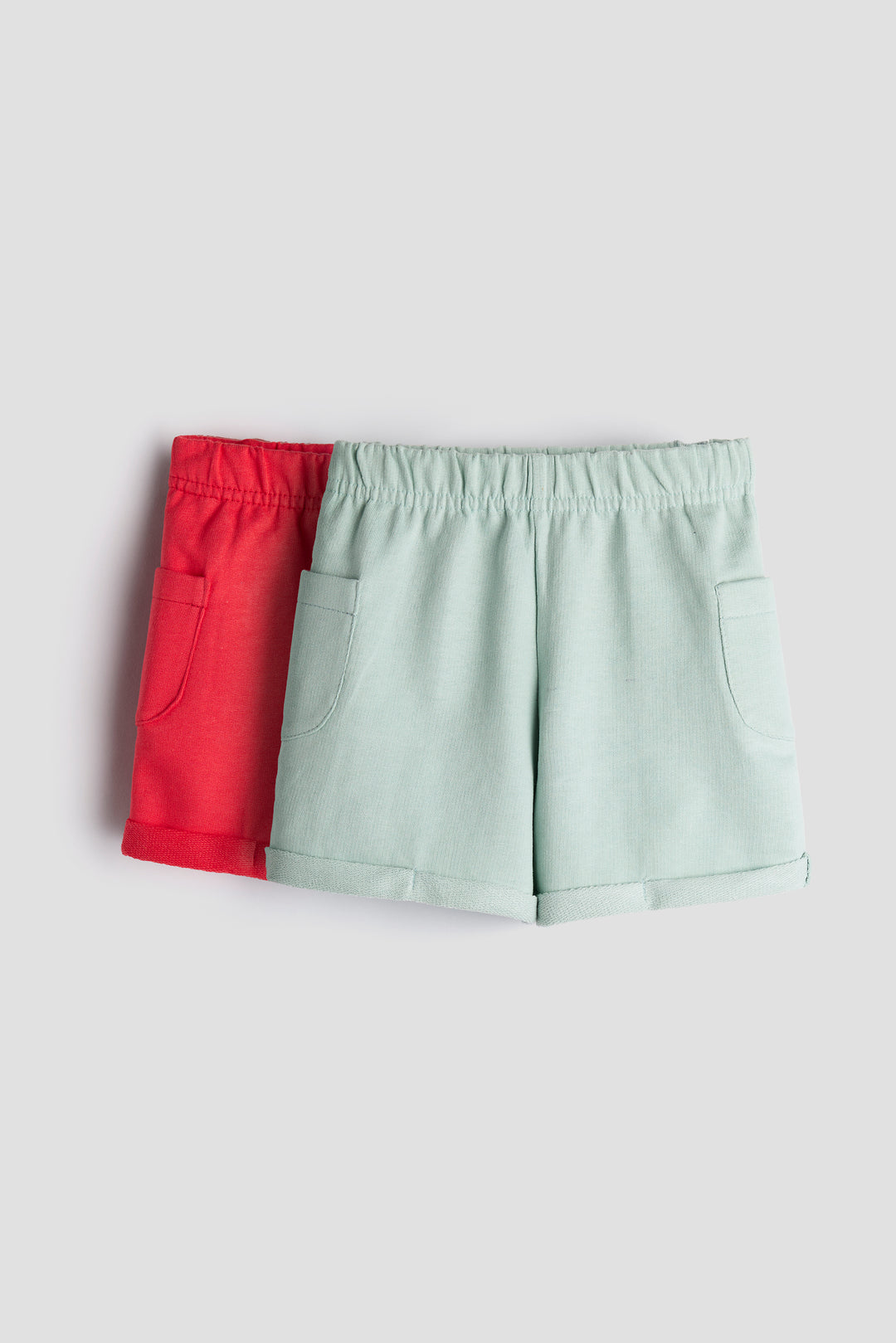 Everyday Comfort Kids’ Shorts –  Pack of 2 (Red and Mint Green)