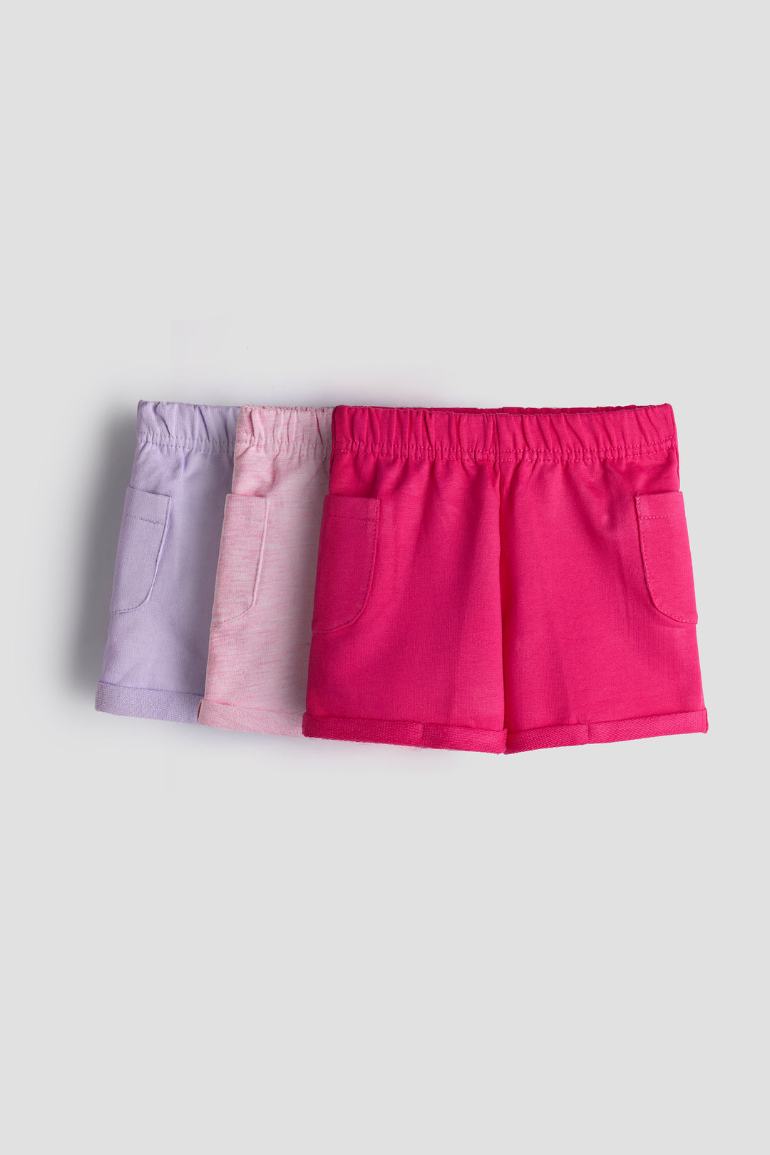 Everyday Comfort Kids’ Shorts –  Pack of 3 (Pinks and Lavendar)