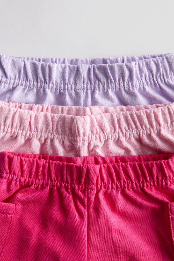 Everyday Comfort Kids’ Shorts –  Pack of 3 (Pinks and Lavendar)